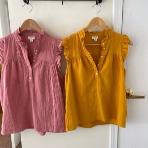 J crew factory lot of 2 summer tops size small
